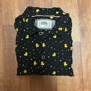 Free Planet Rubber Duck Holiday Button Down Shirt